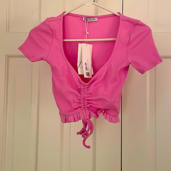 Light Pink Zara Crop Top - Picture 1 of 6
